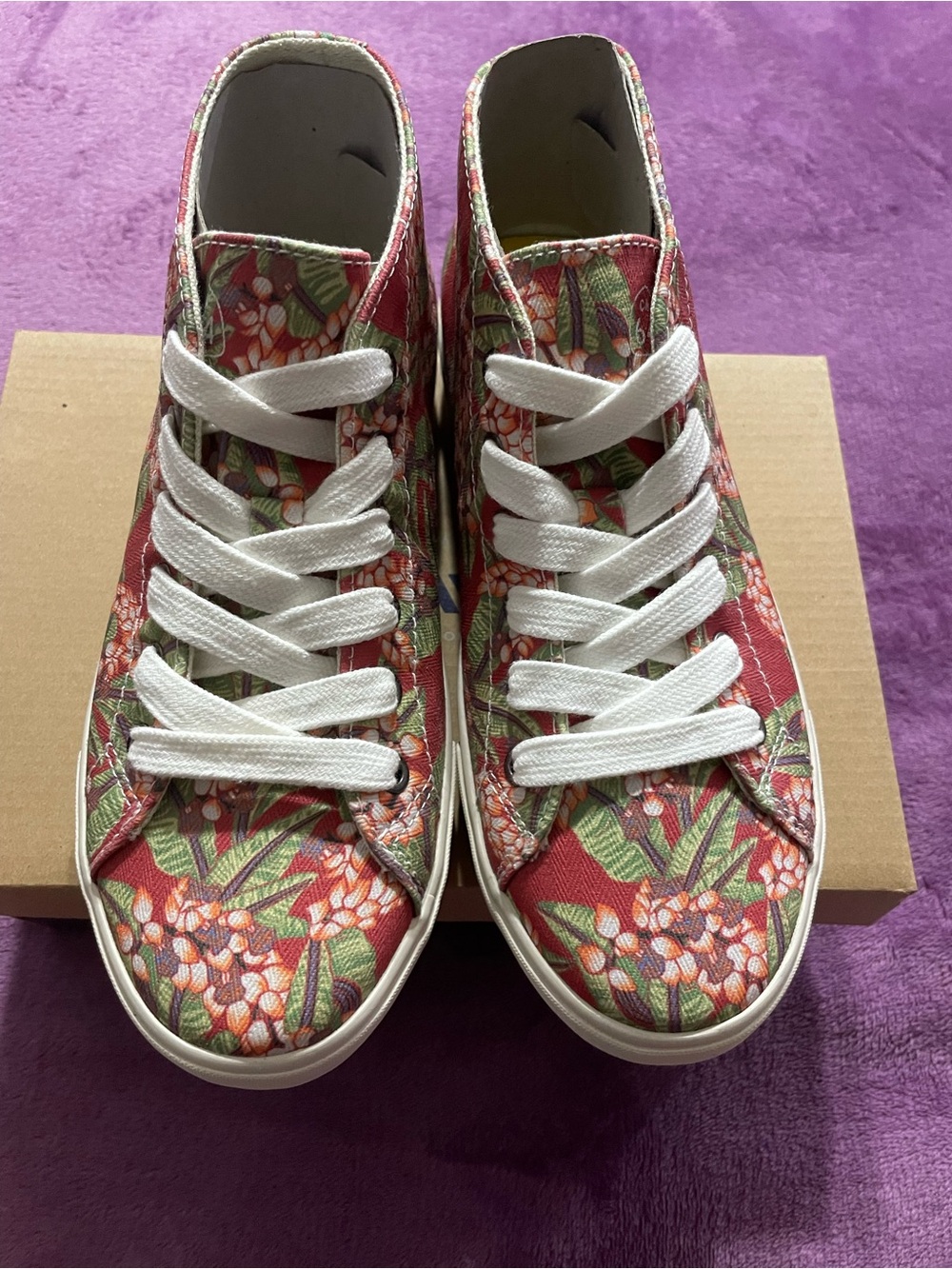 SeaVees Women's Red Floral High-Top Sneakers